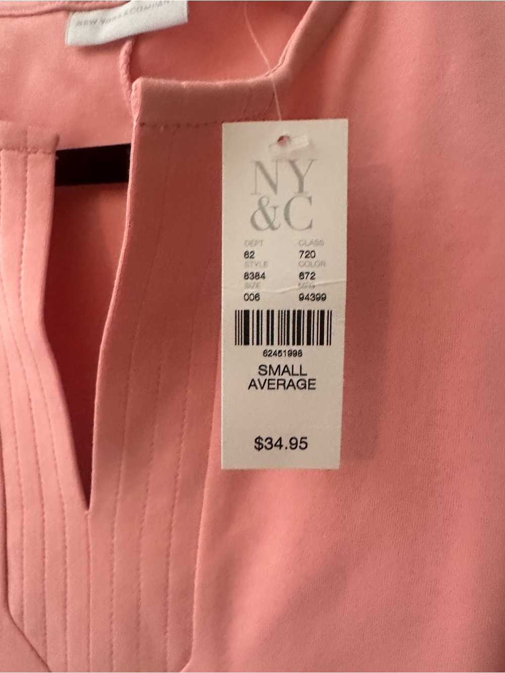 New York & Company Pink Sleeveless Shift Dress - Picture 2 of 4